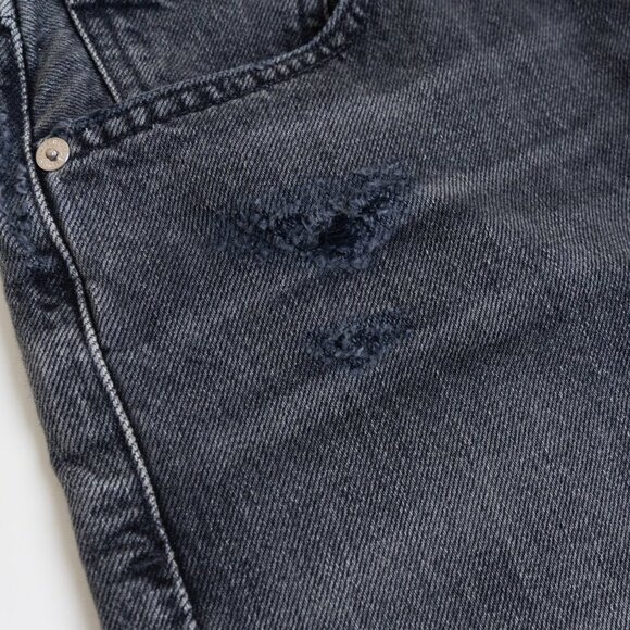 Citizen Of Humanity Camilla Frayed Hem Ripped Shorts Karma Gray Denim Jorts - Picture 9 of 16